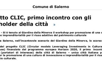 Progetto CLIC, primo incontro con gli stakeholder della città