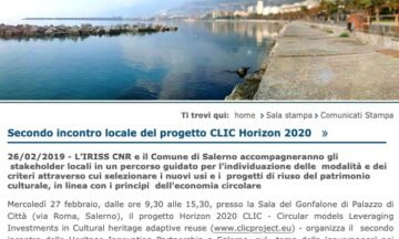 Secondo incontro locale del progetto CLIC Horizon 2020