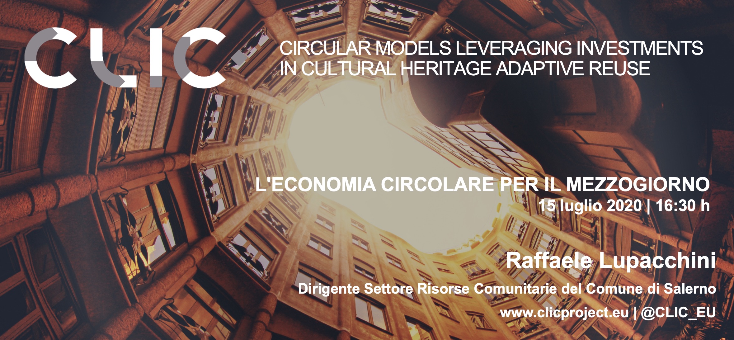 CLIC Participation at the webinar “L’economia circolare per un ‘nuovo’ sviluppo del mezzogiorno: il ruolo delle citta’ come ‘laboratori’ del cambiamento”